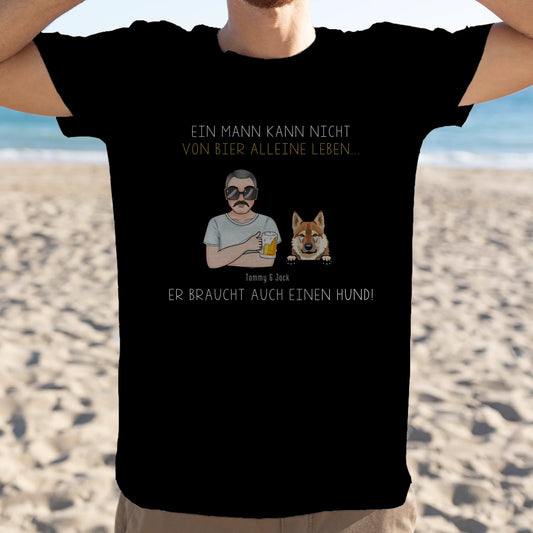 Bier mit dem Hund - Individuelles T-Shirt